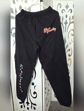 Elvis Presley Official Black Sweatpants Music Notes Stars Small NWOT Merch